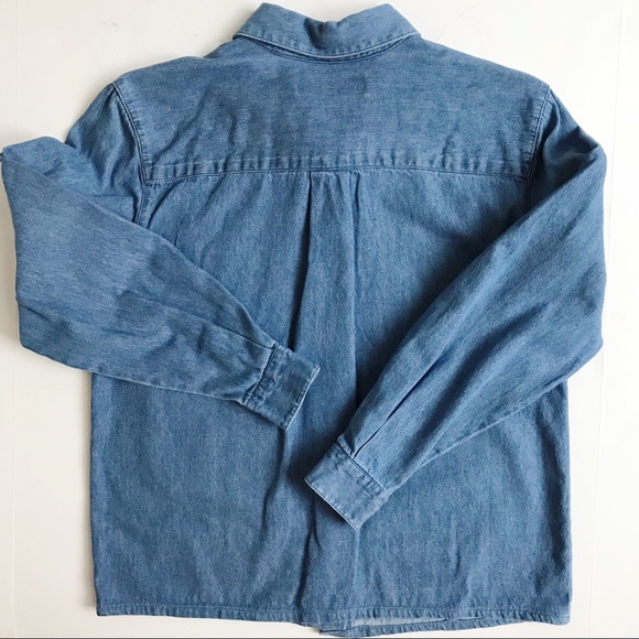 Karen Scott Denim Chambray Ugly Christmas Button Up SP - Picture 2 of 6